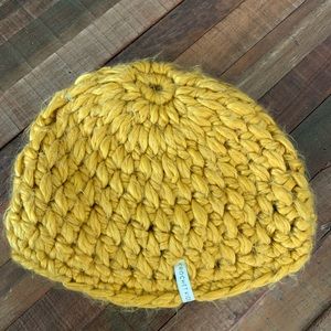 Yellow crochet beanie
